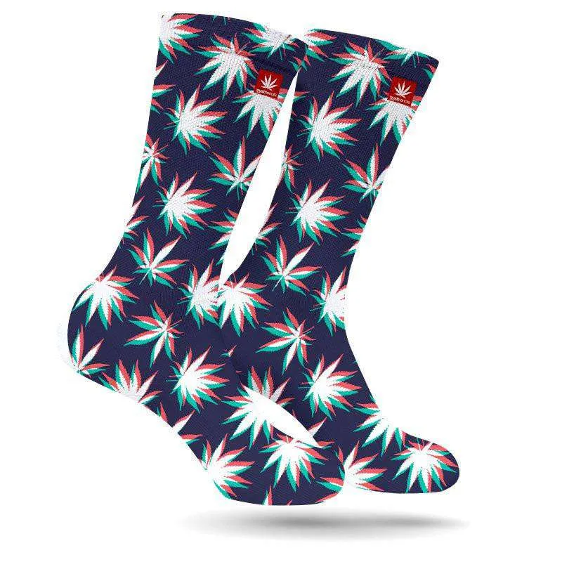 3D WEED LEAVES MARIJUANA STONER SOCKS