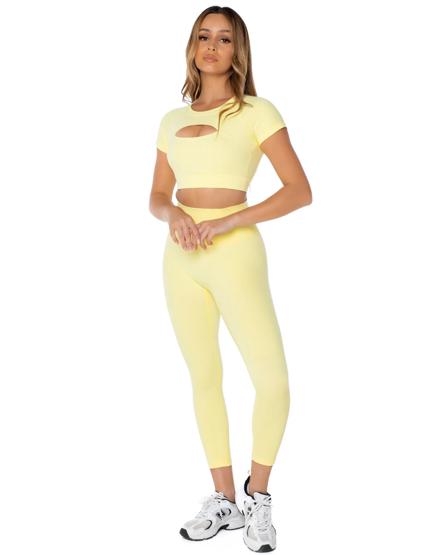 7/8 Aura Scrunch Leggings - Soft Yellow