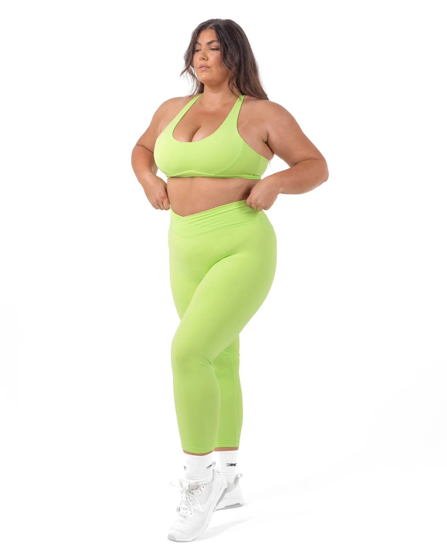 7/8 Cross Over Leggings - Lime