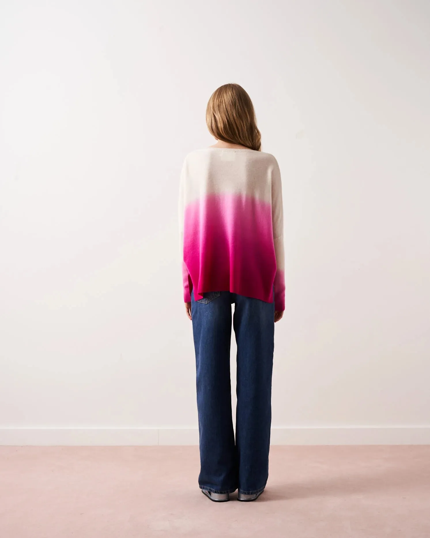 ABSOLUT CASHMERE MILLIE SWEATER DIP DYE ROSE FL