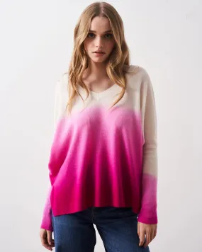 ABSOLUT CASHMERE MILLIE SWEATER DIP DYE ROSE FL