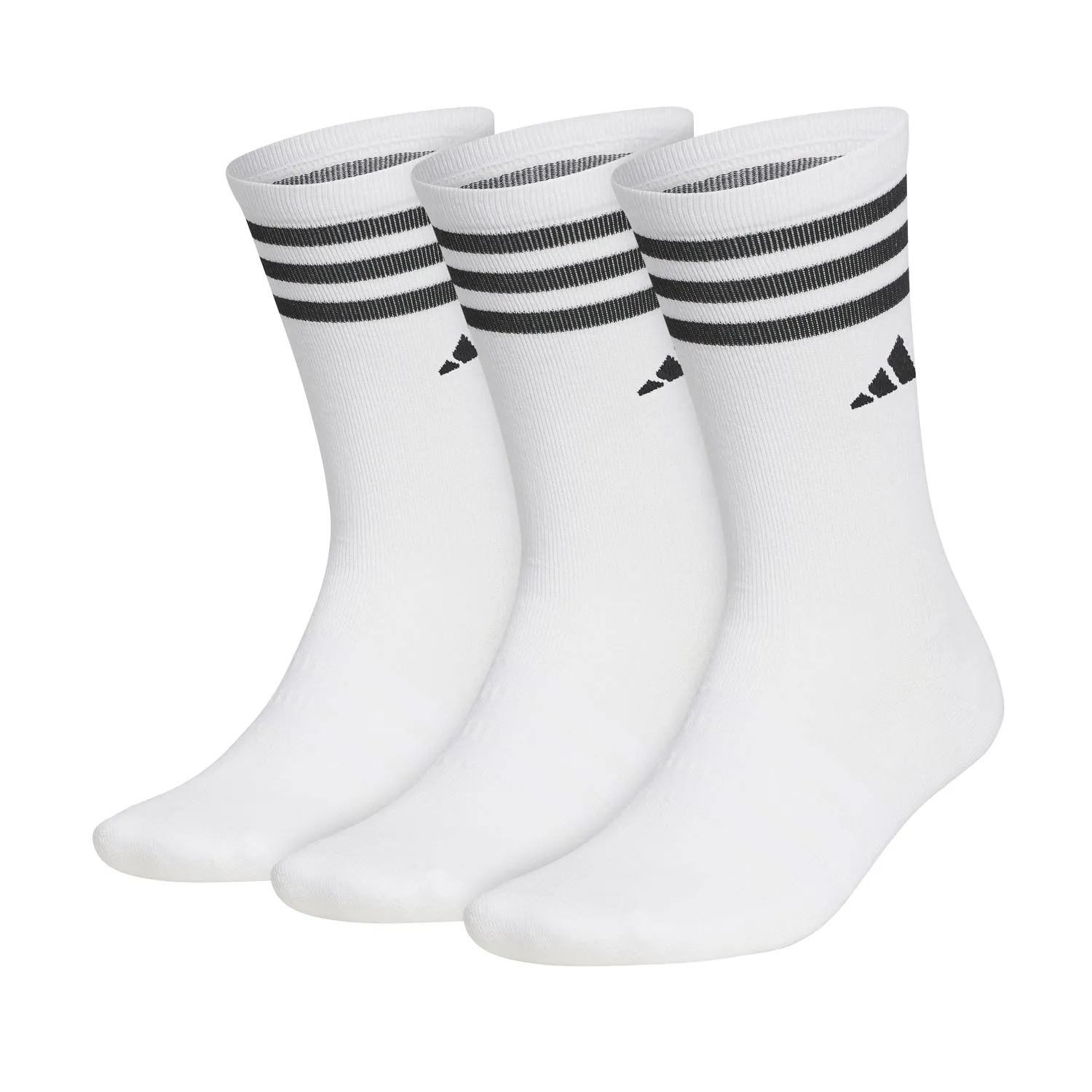 adidas Golf 3 Pack Crew Socks - White