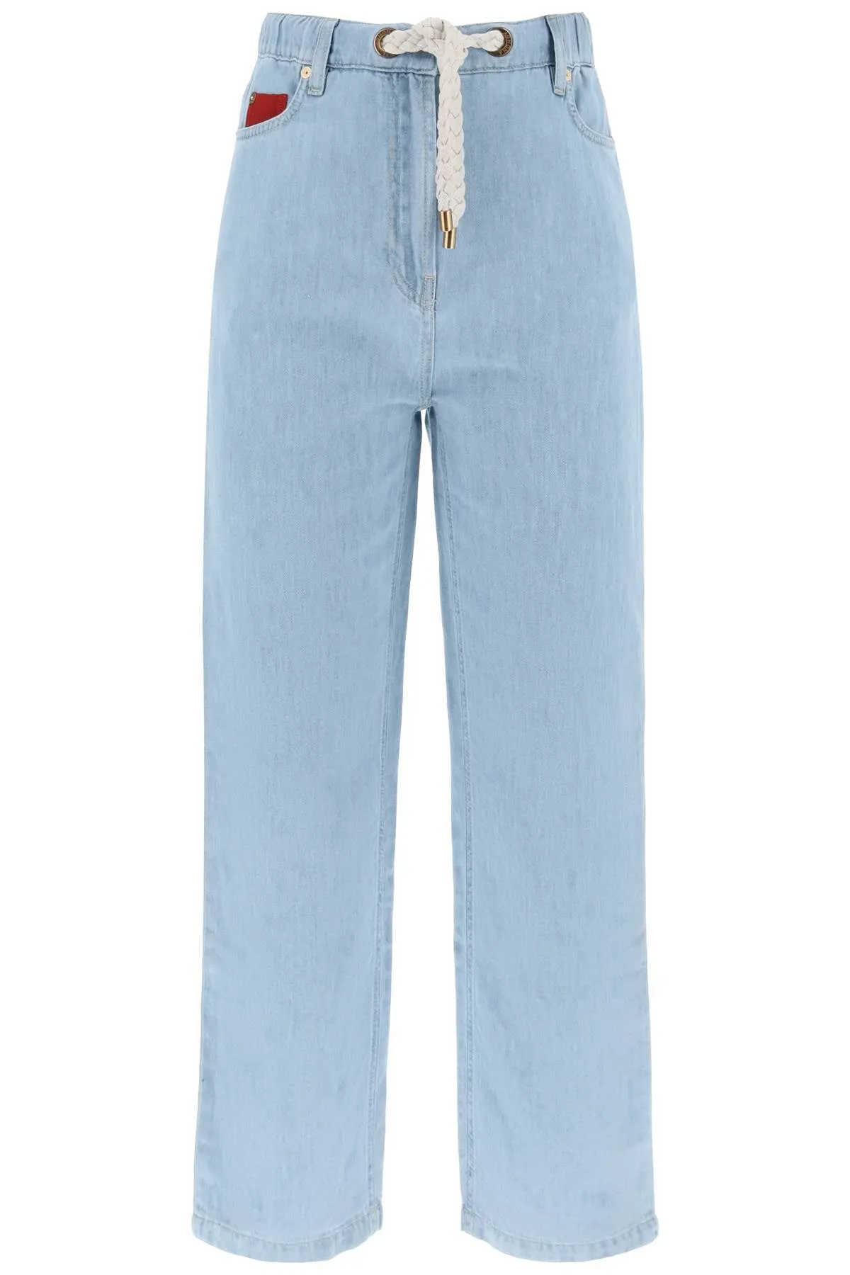 Agnona drawstring jeans in light denim