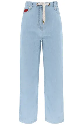 Agnona drawstring jeans in light denim