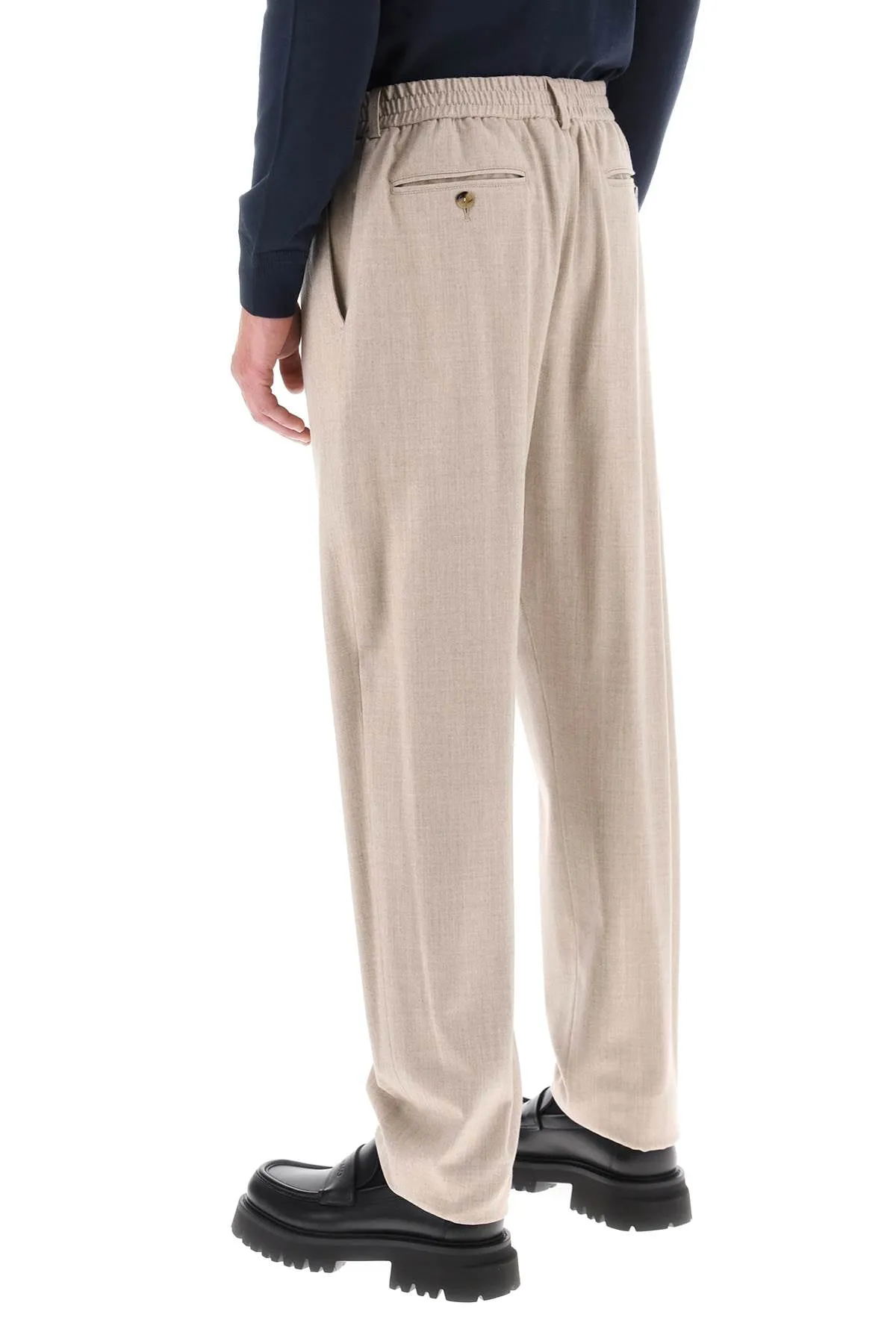 Agnona single pleat wool silk trousers