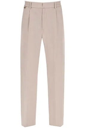 Agnona single pleat wool silk trousers