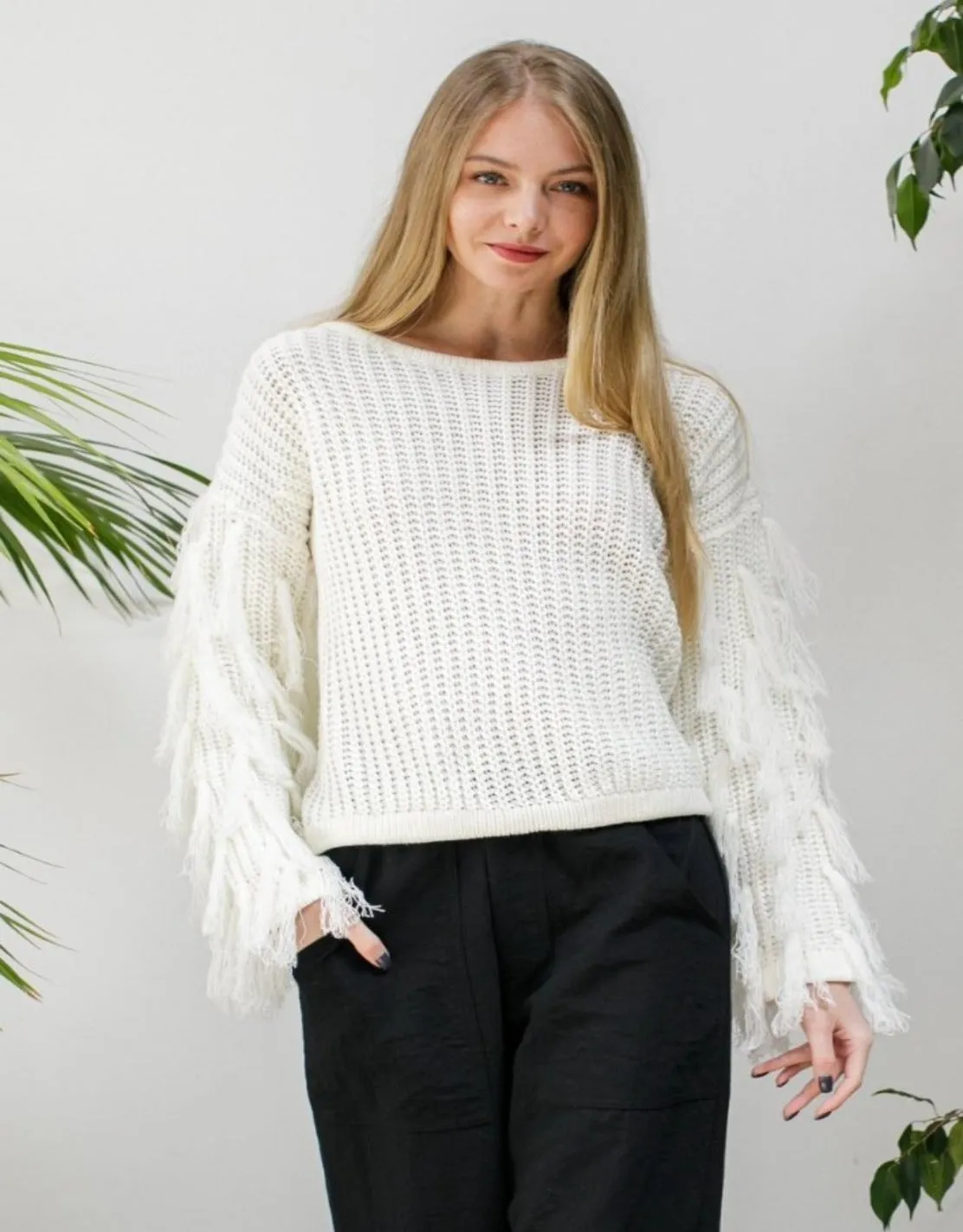 All About The Fringe Sweater