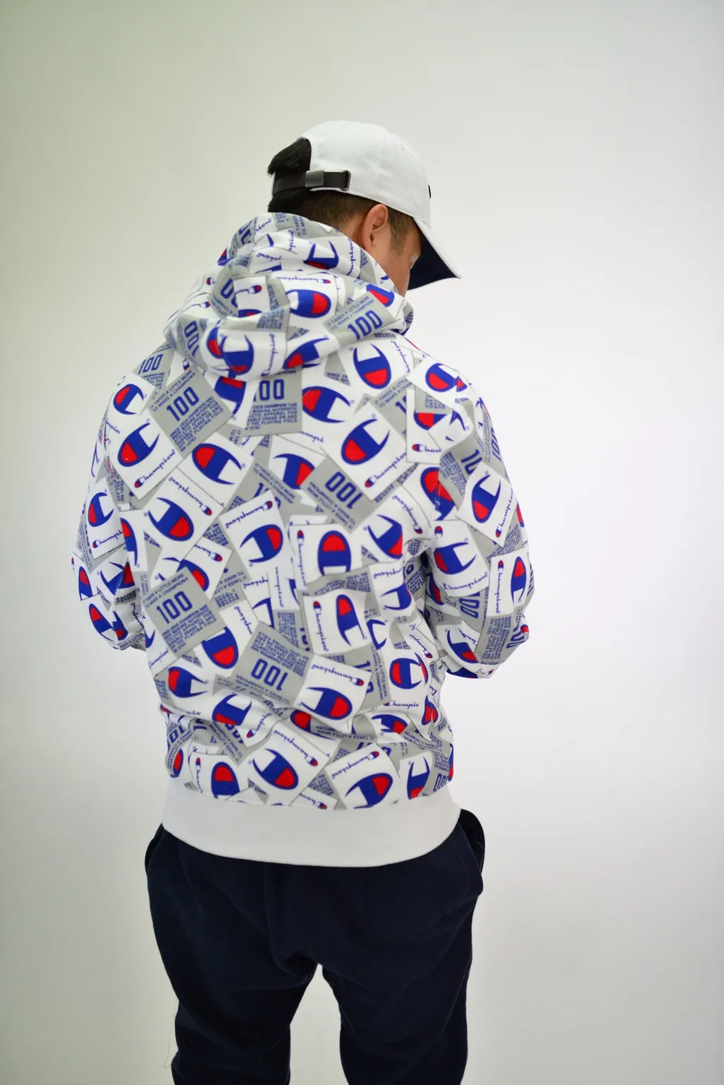 ALLOVER PRINT SUPER FLEECE 3.0 PULLOVER HOODIE - WHITE