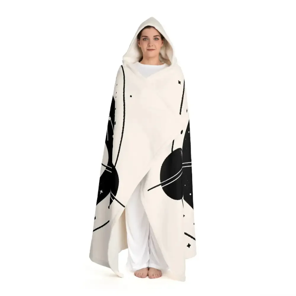 Aria Starlight - Moon Phases Hooded Sherpa Blanket