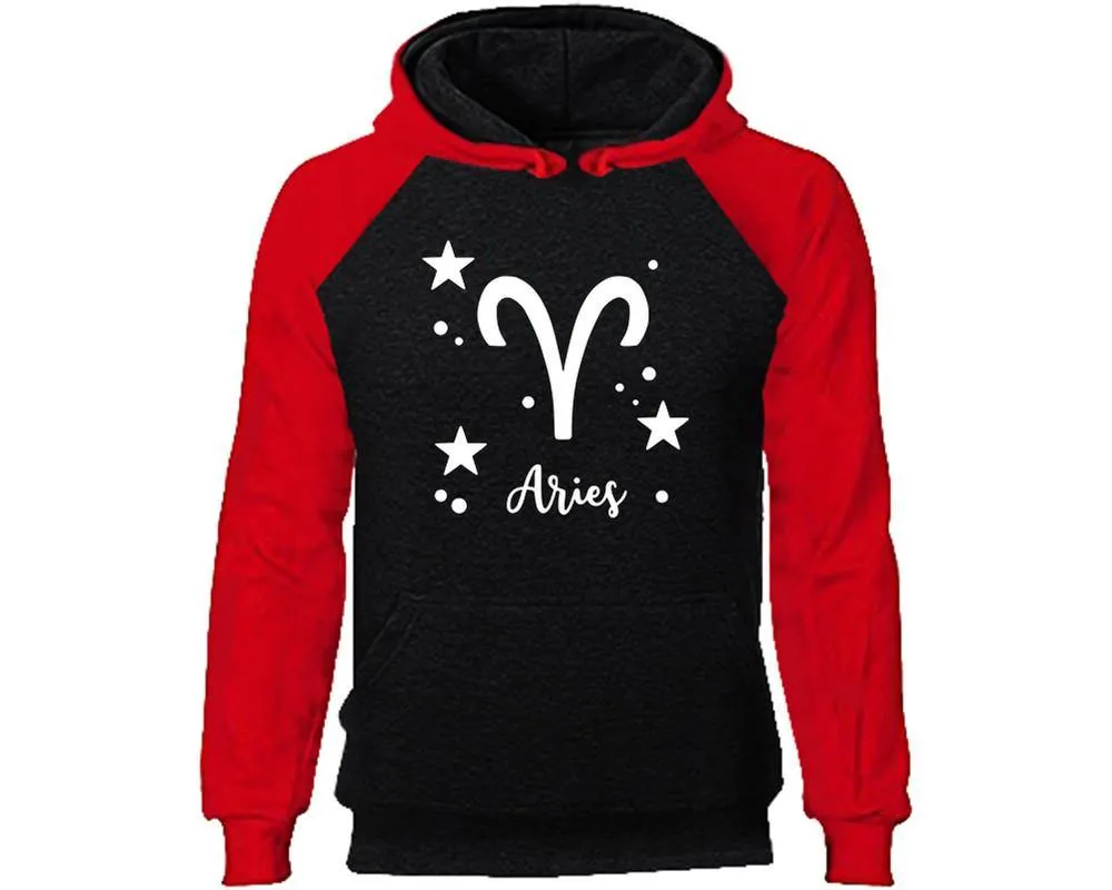 Aries Zodiac Sign Pullover Raglan Hoodie