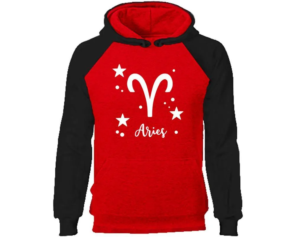 Aries Zodiac Sign Pullover Raglan Hoodie