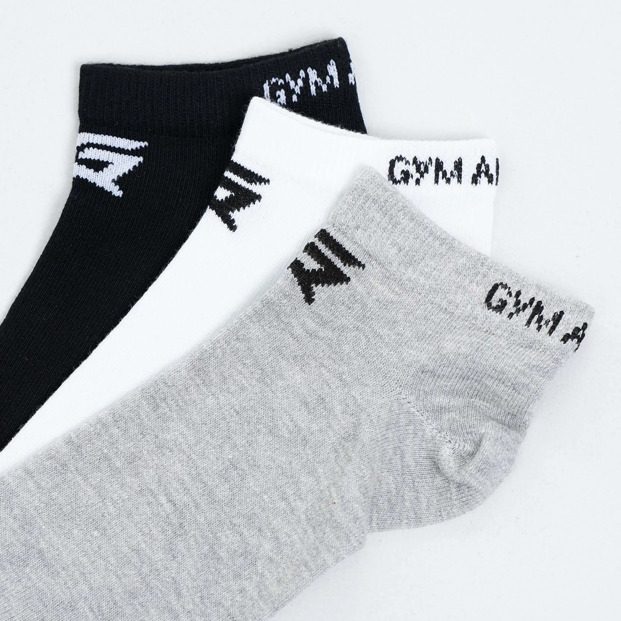 Armour Ankle Socks 3pcs (Black   Grey   White)