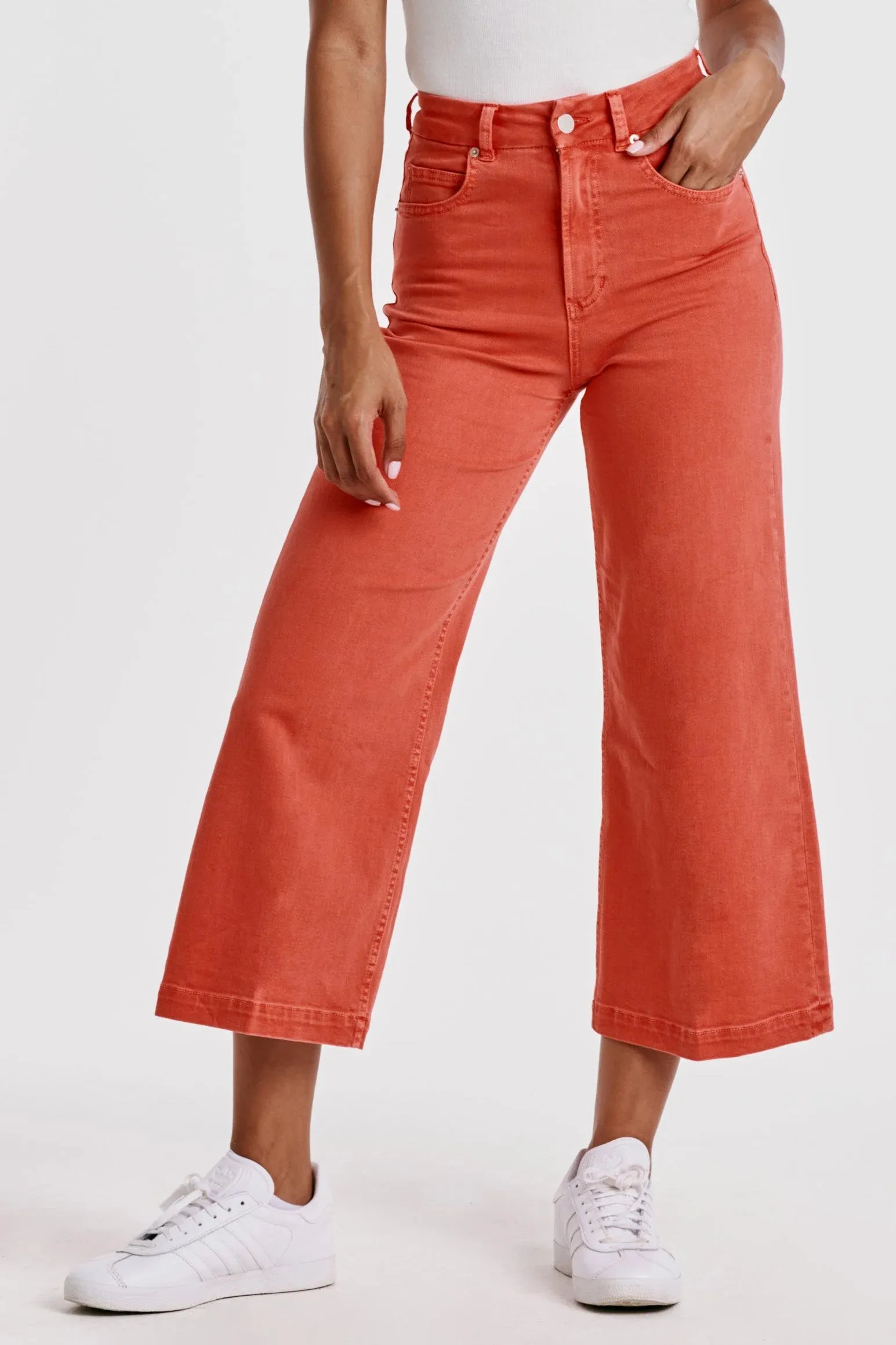 Audrey Super High Rise Cropped Wide Leg Jeans