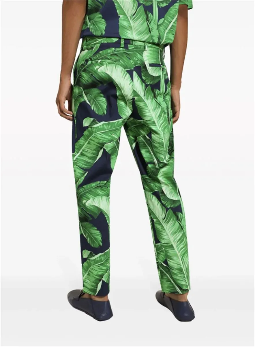 BANANA LEAF-PRINT TROUSERS