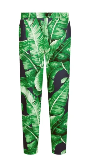 BANANA LEAF-PRINT TROUSERS