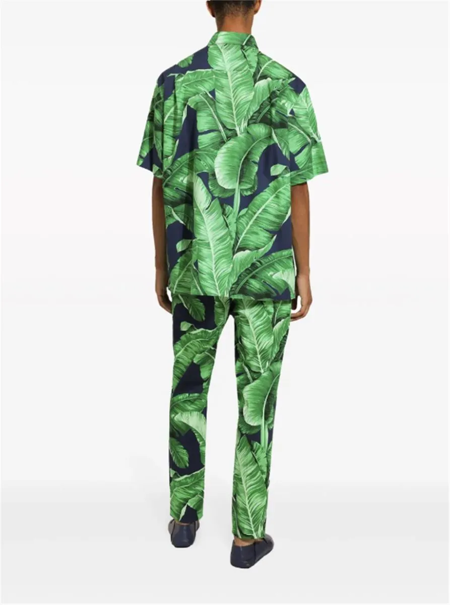 BANANA LEAF-PRINT TROUSERS