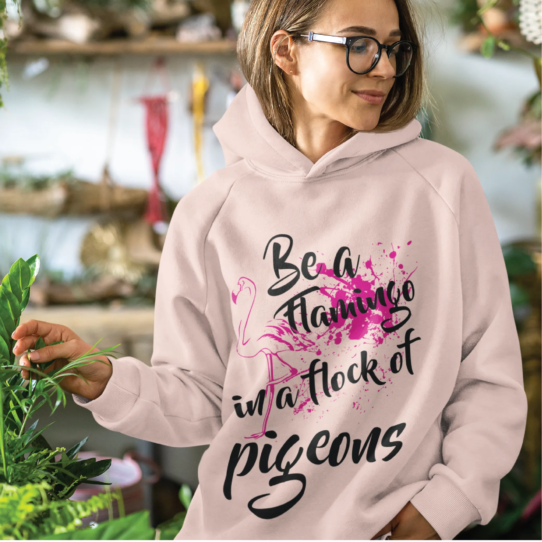 Be a flamingo in a flock of pigeon Hoodie