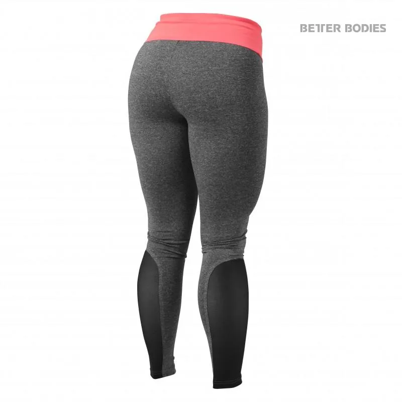 Better Bodies BB Shaped Tights - Anthracite Melange-Coral