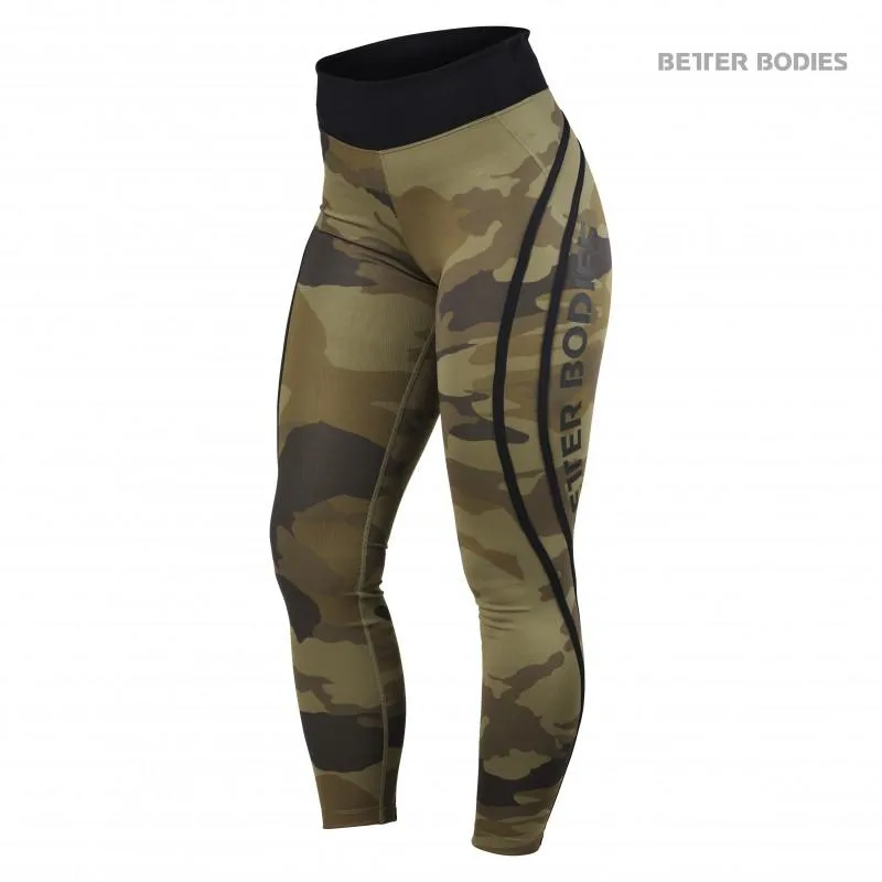 Better Bodies Camo High Tights - Dark Green Camo