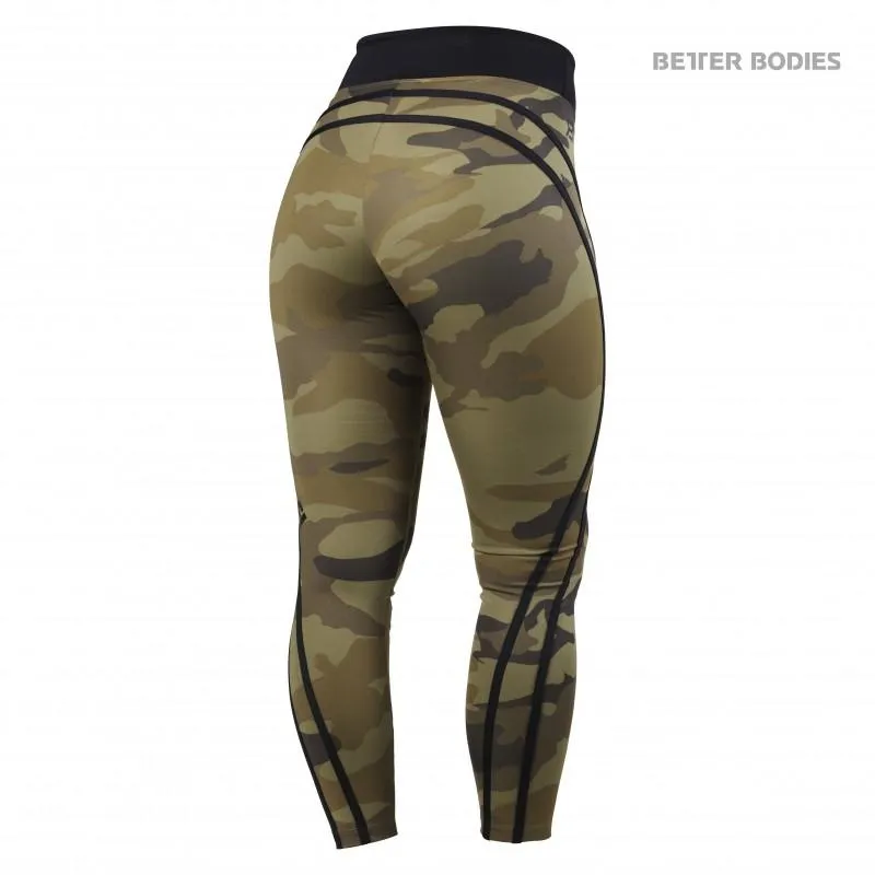 Better Bodies Camo High Tights - Dark Green Camo