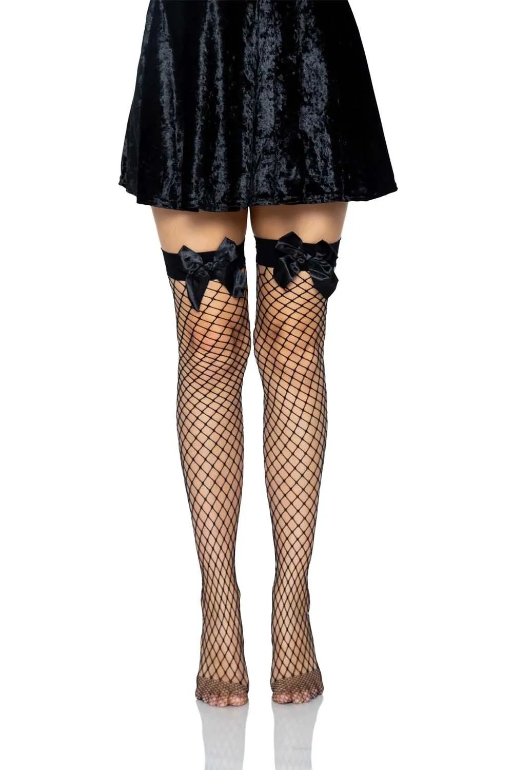 Black Bow Bride Thigh Highs