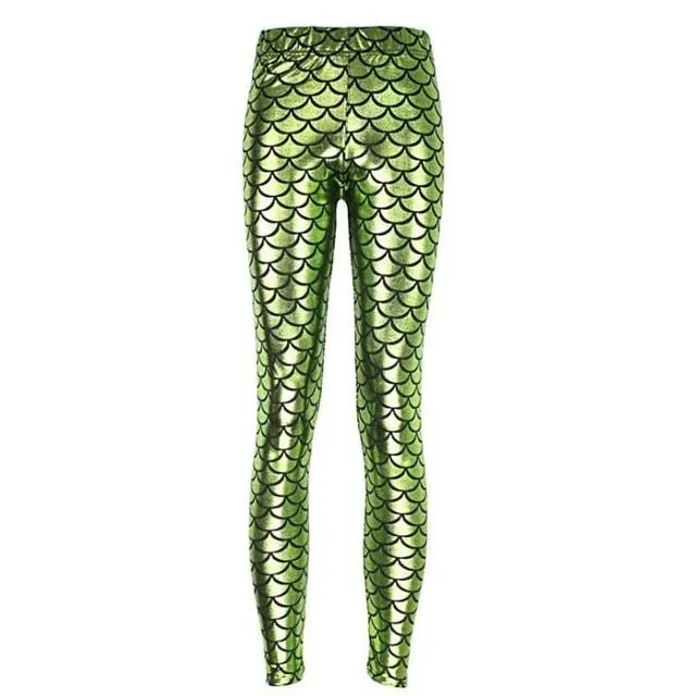 Black Milk Digital Print Women Mermaid Fish Scale Leggings