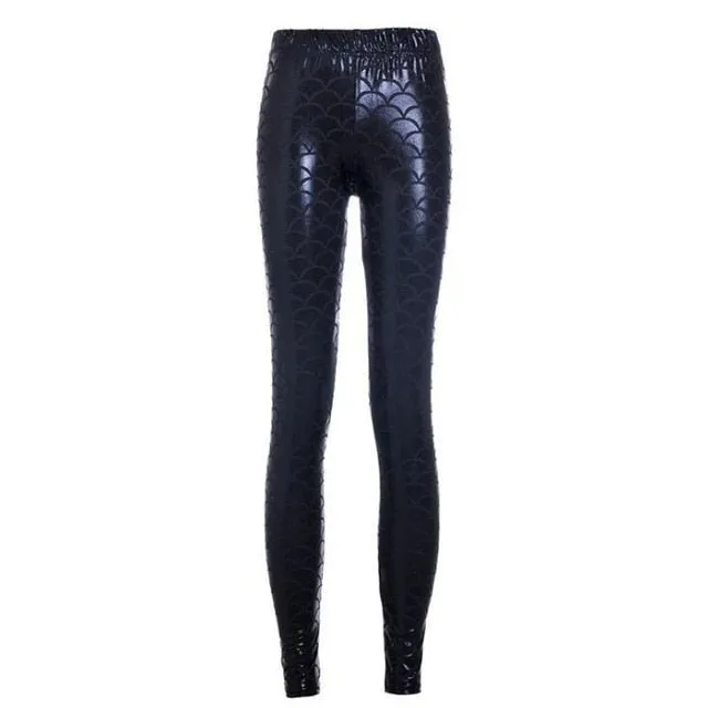 Black Milk Digital Print Women Mermaid Fish Scale Leggings