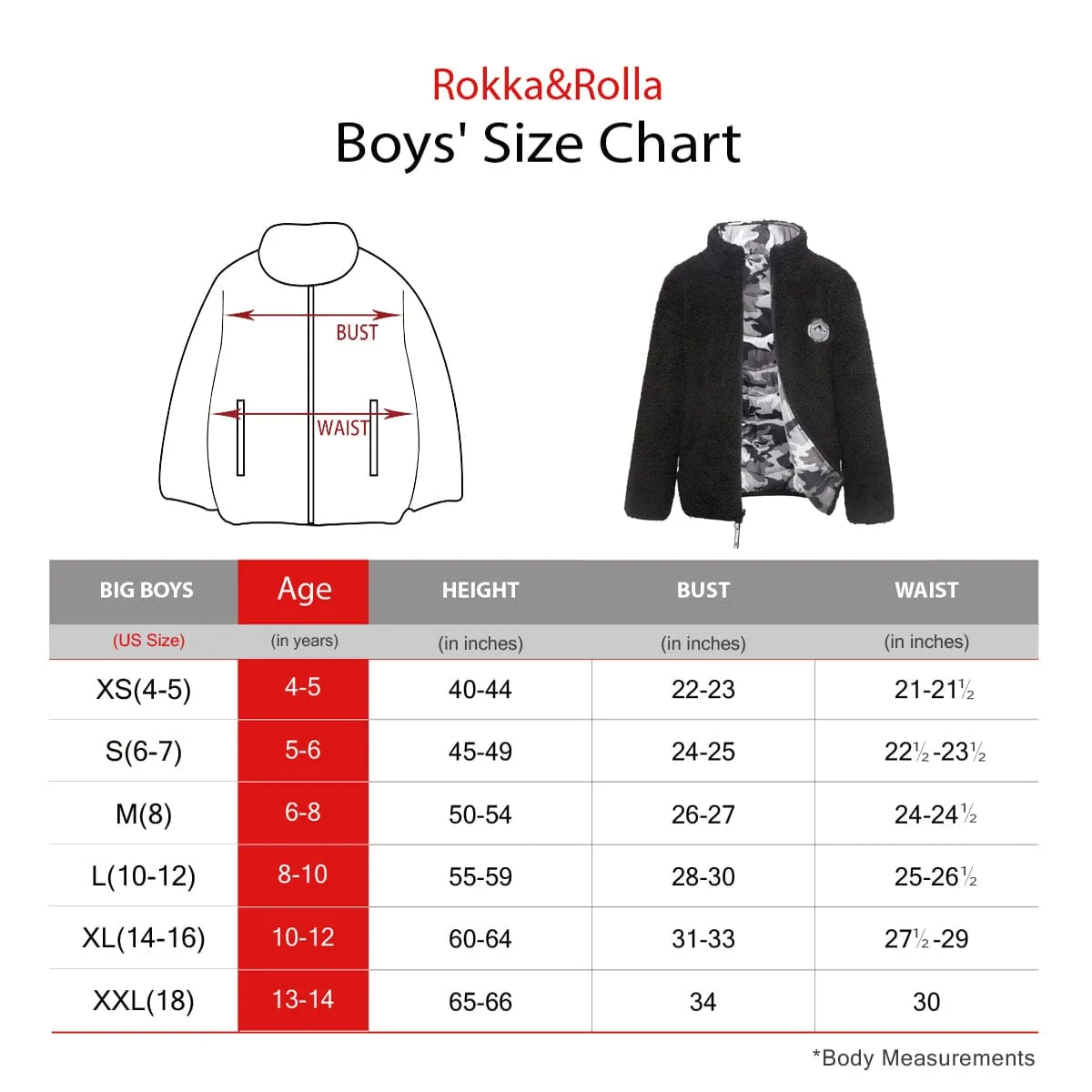 Boys' Reversible Sherpa Fleece Puffer Jacket