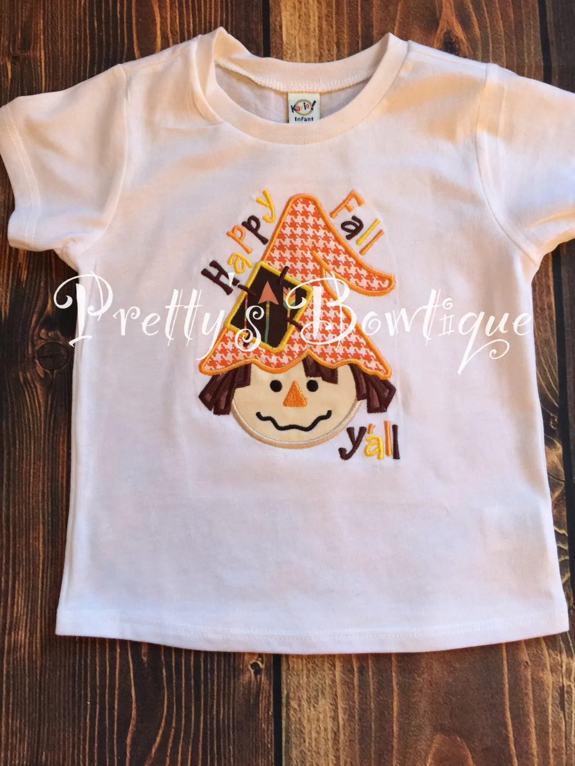 Boys Scarecrow Fall T shirt or bodysuit - Fall scarecrow t shirt Halloween/Thanksgiving Shirt for babies, toddler, and children-- Happy Fall