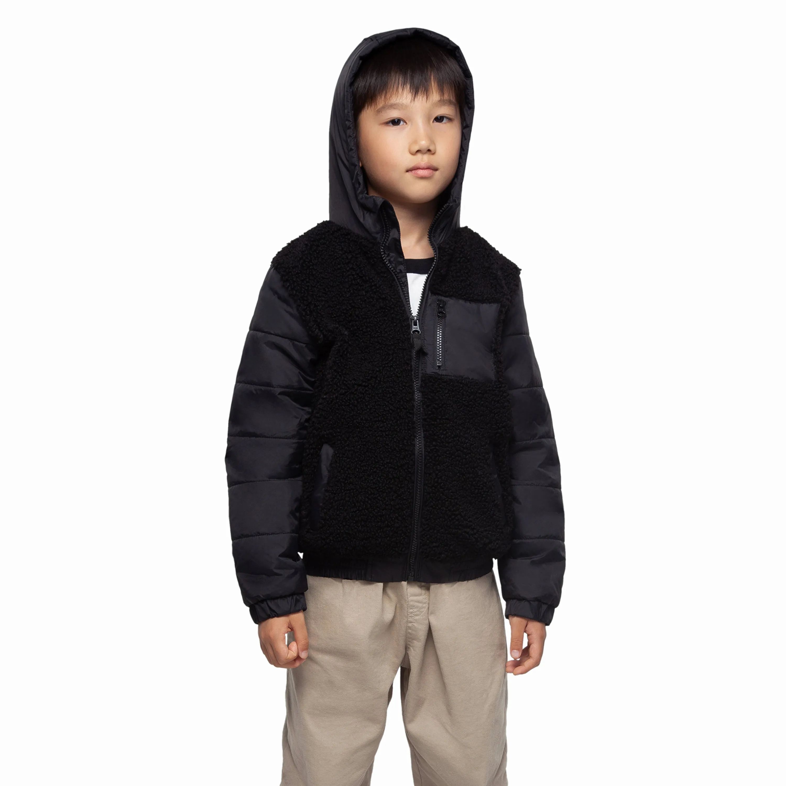 Boys' Water-Resistant Sherpa Puffer Jacket