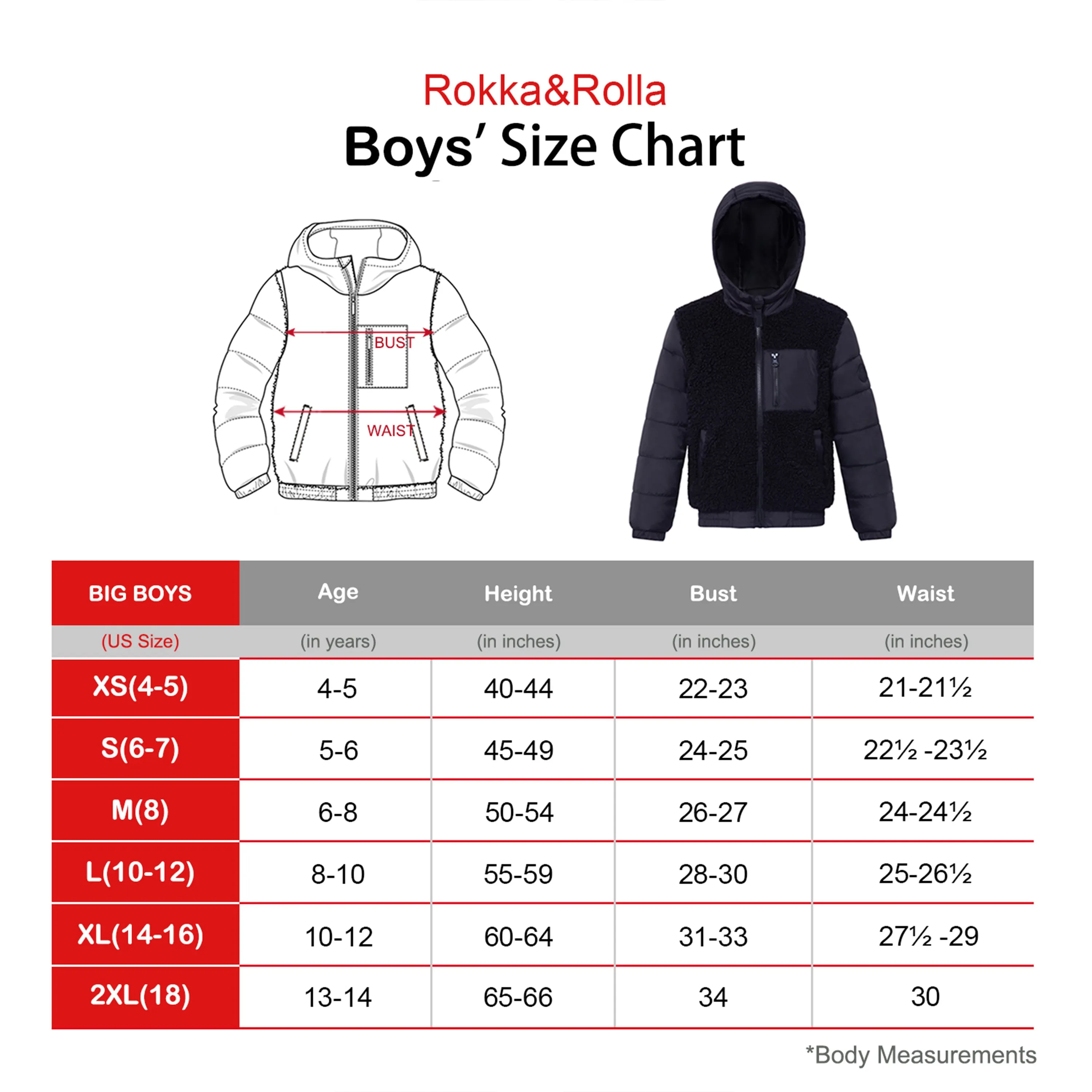 Boys' Water-Resistant Sherpa Puffer Jacket