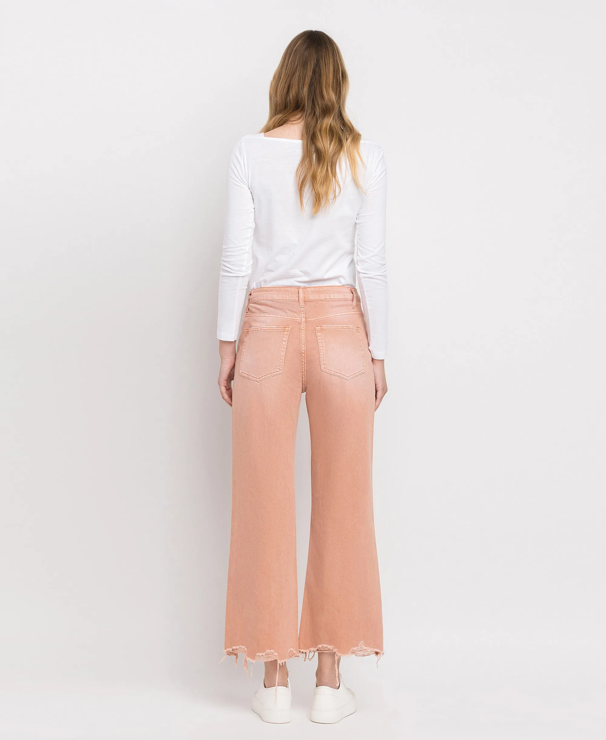 Brandied Melon - Super High Rise 90s Vintage Crop Flare Jeans