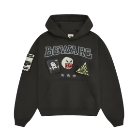 Broken Planet Market Hoodie 'Beware' - Soot Black