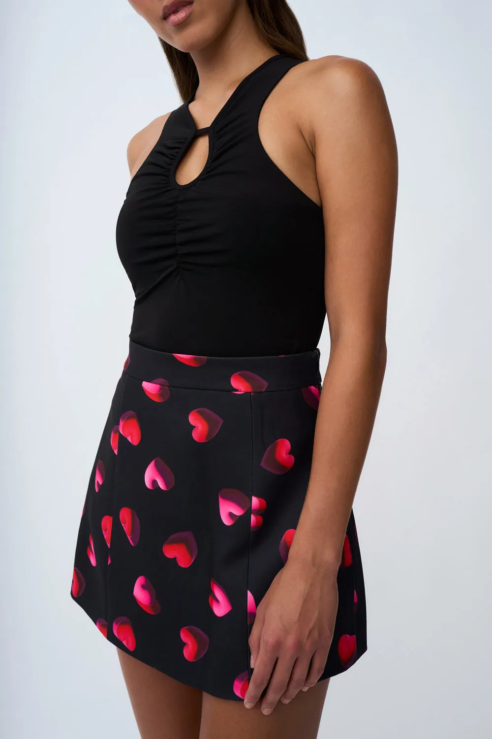 Bubble Heart Mini Skirt | Final Sale - Black Red Pink