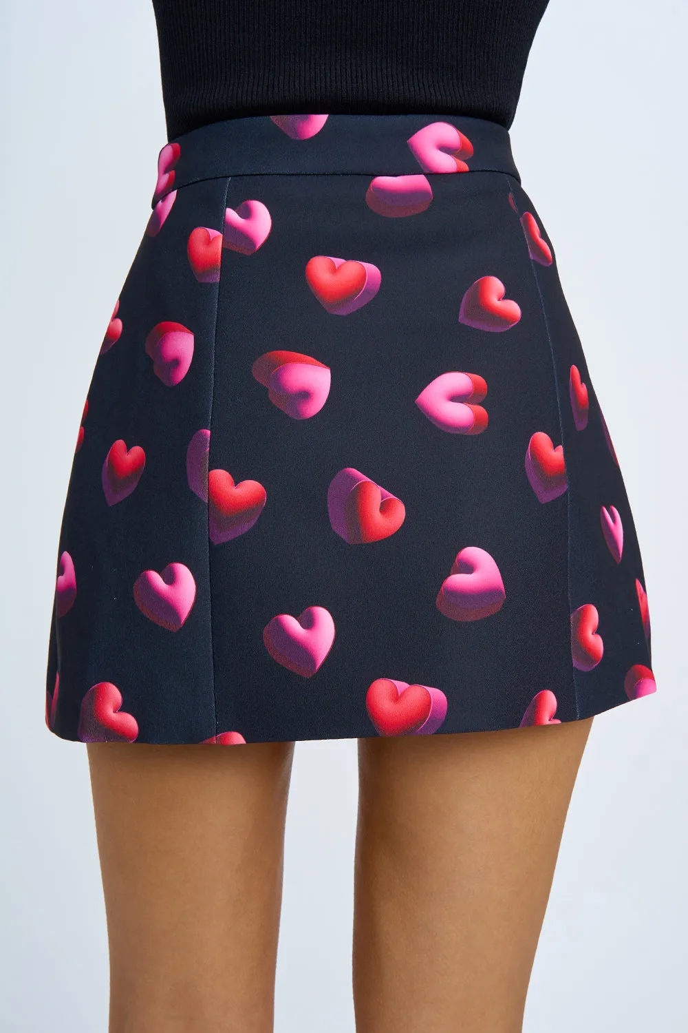 Bubble Heart Mini Skirt | Final Sale - Black Red Pink