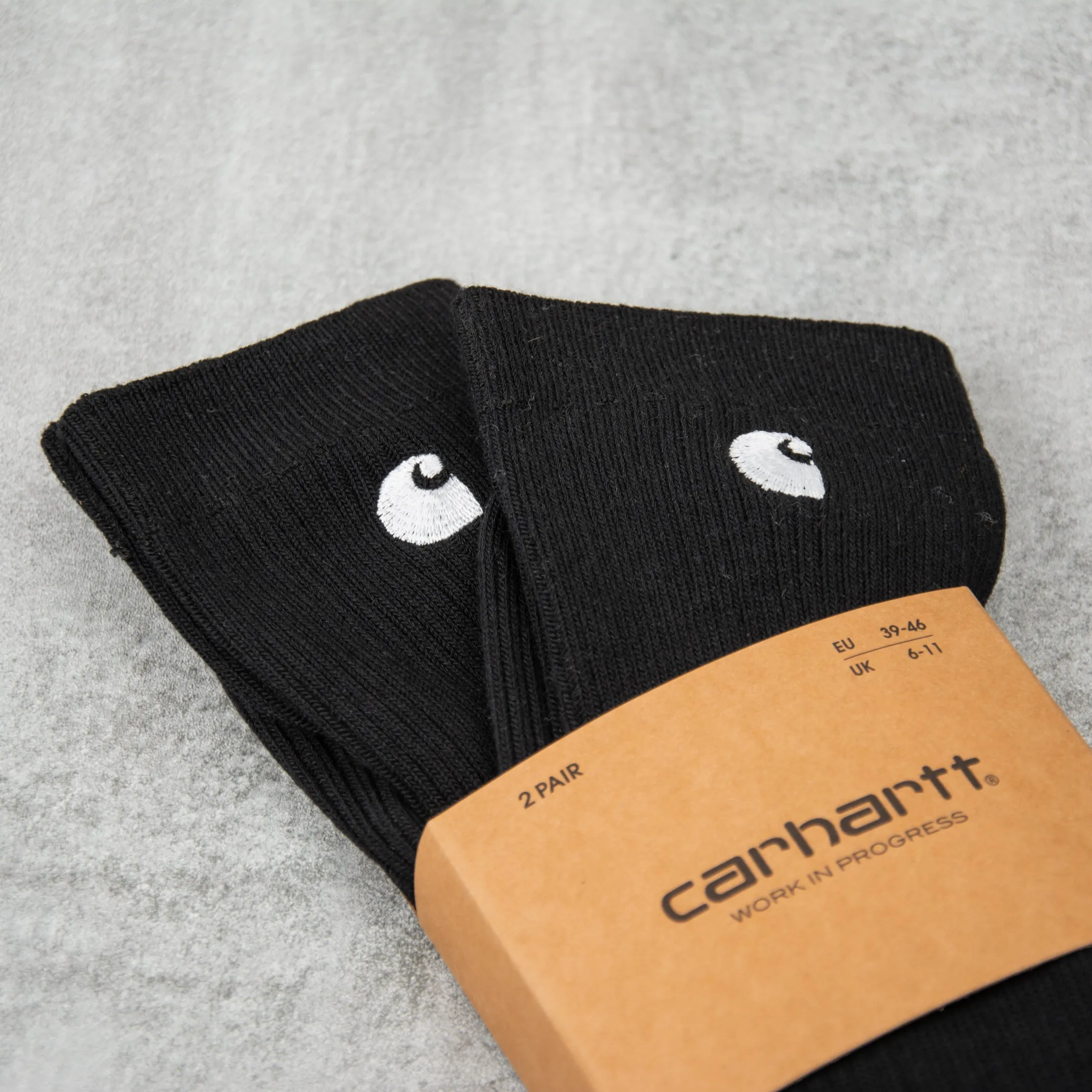 Carhartt WIP Madison 2 Pack Socks - Black / White