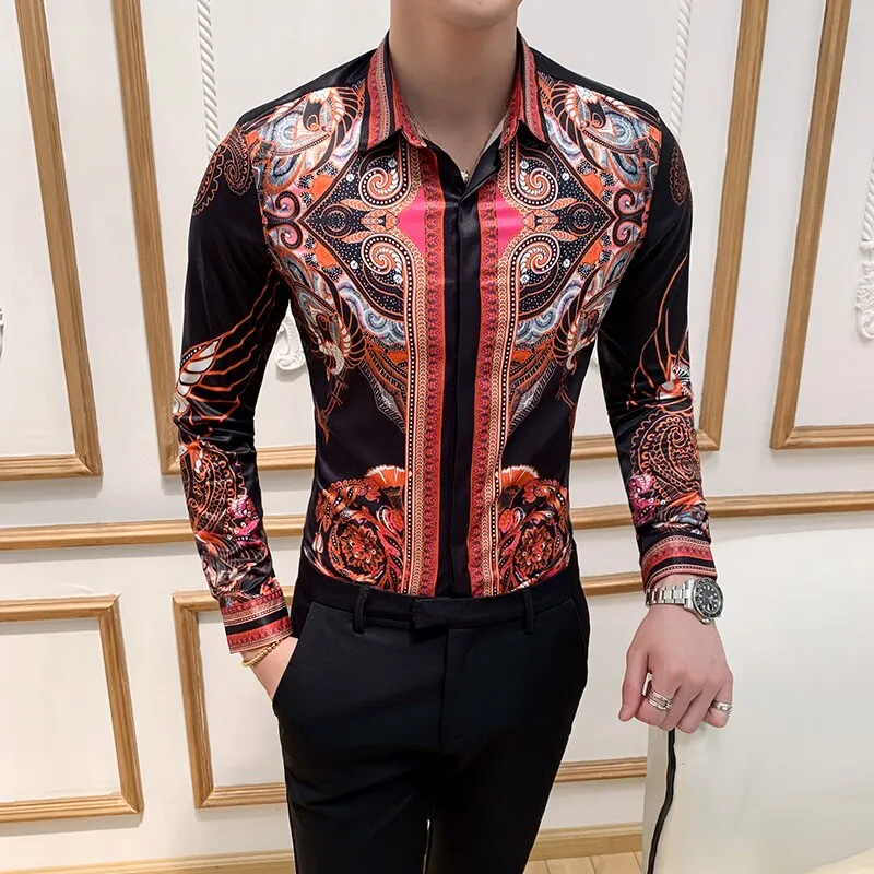 Casual Slim Fit Men's Long-sleeved Shirt