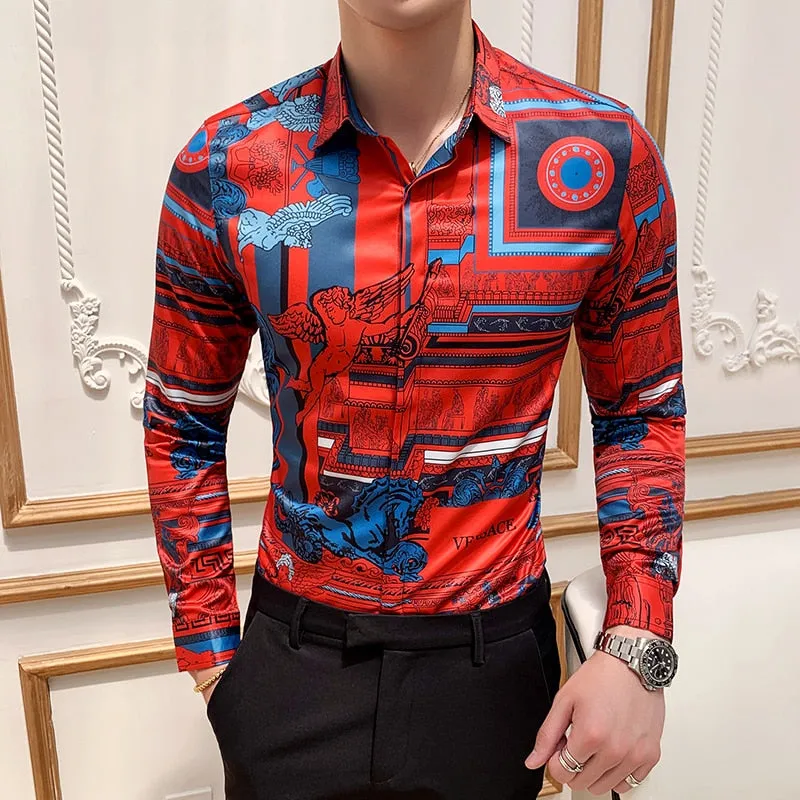 Casual Slim Fit Men's Long-sleeved Shirt