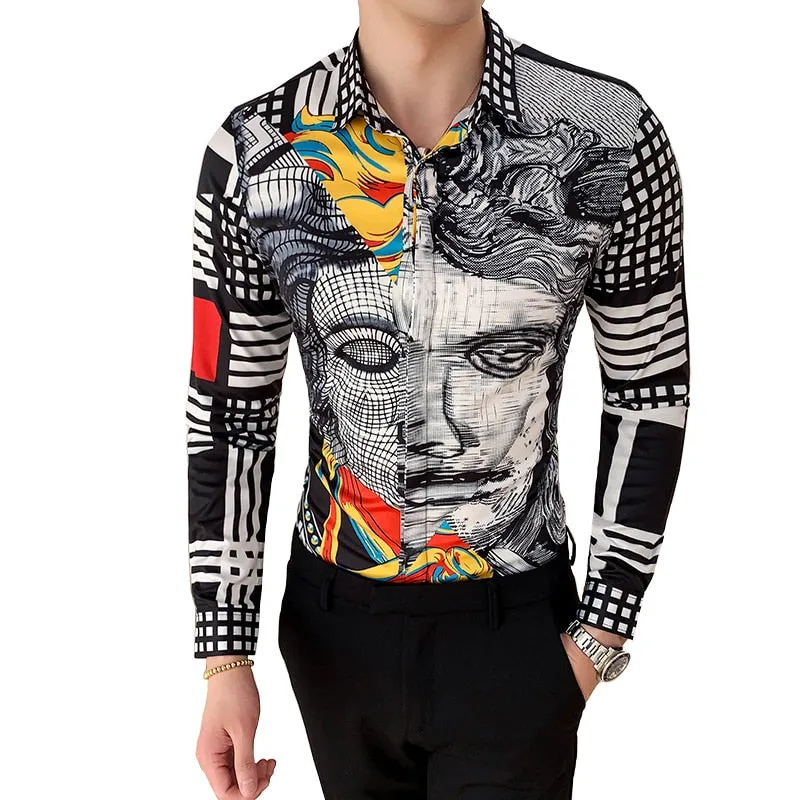 Casual Slim Fit Men's Long-sleeved Shirt