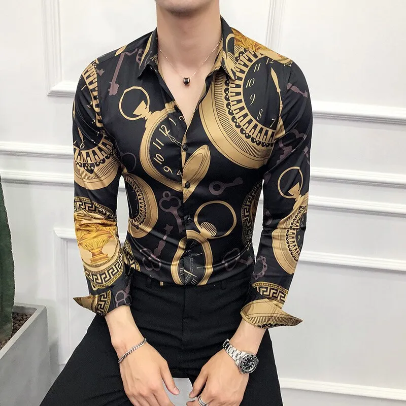 Casual Slim Fit Men's Long-sleeved Shirt