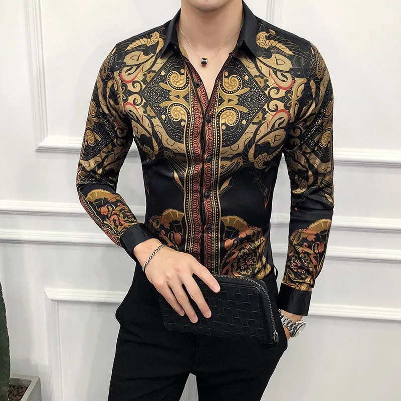 Casual Slim Fit Men's Long-sleeved Shirt