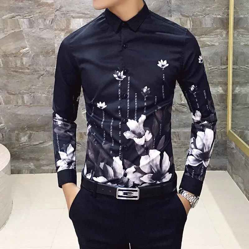 Casual Slim Fit Men's Long-sleeved Shirt