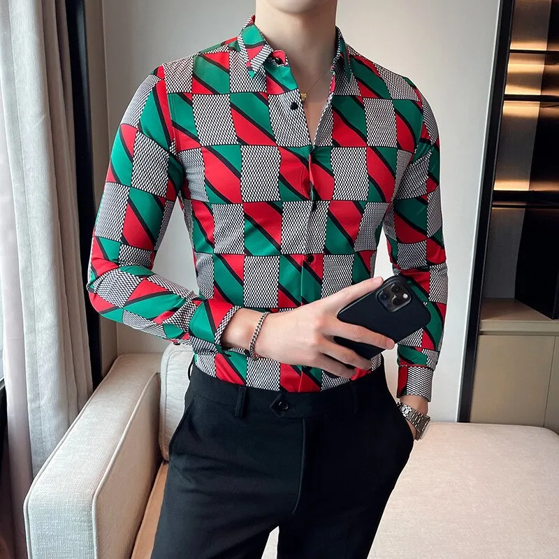 Casual Slim Fit Men's Long-sleeved Shirt