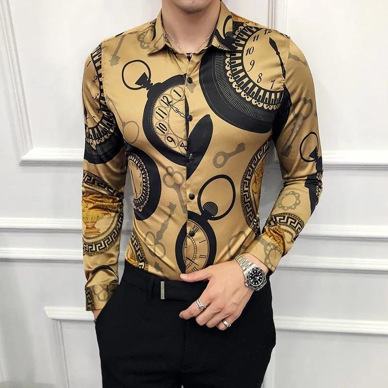 Casual Slim Fit Men's Long-sleeved Shirt