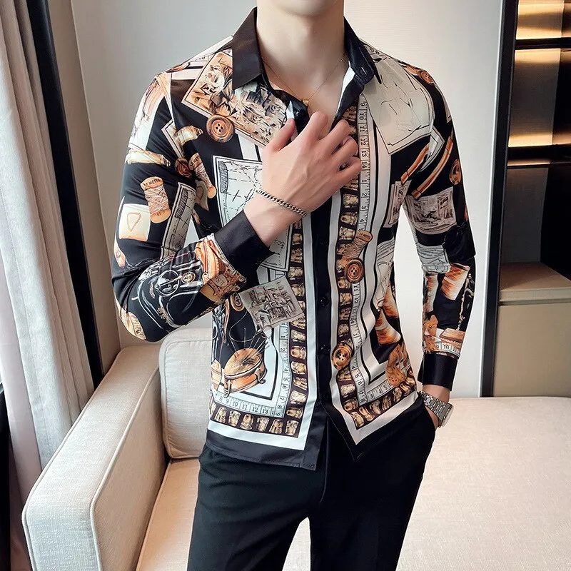 Casual Slim Fit Men's Long-sleeved Shirt