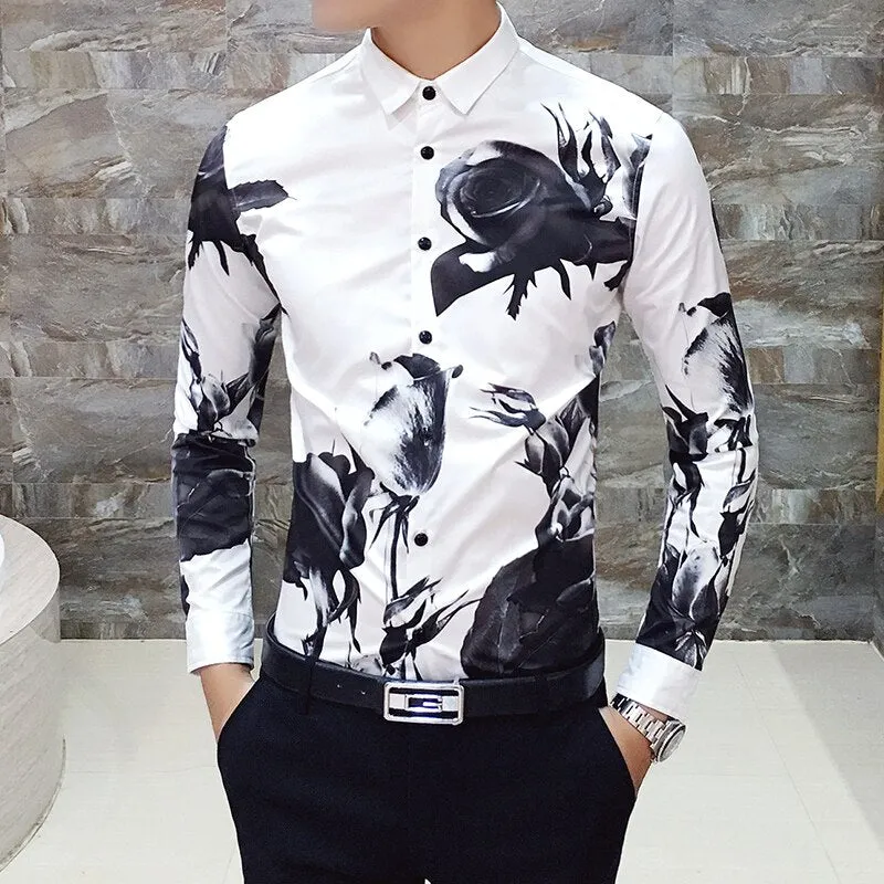 Casual Slim Fit Men's Long-sleeved Shirt