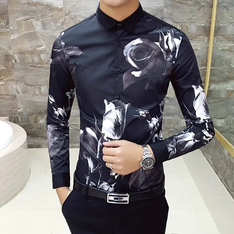 Casual Slim Fit Men's Long-sleeved Shirt