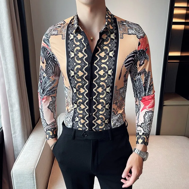 Casual Slim Fit Men's Long-sleeved Shirt