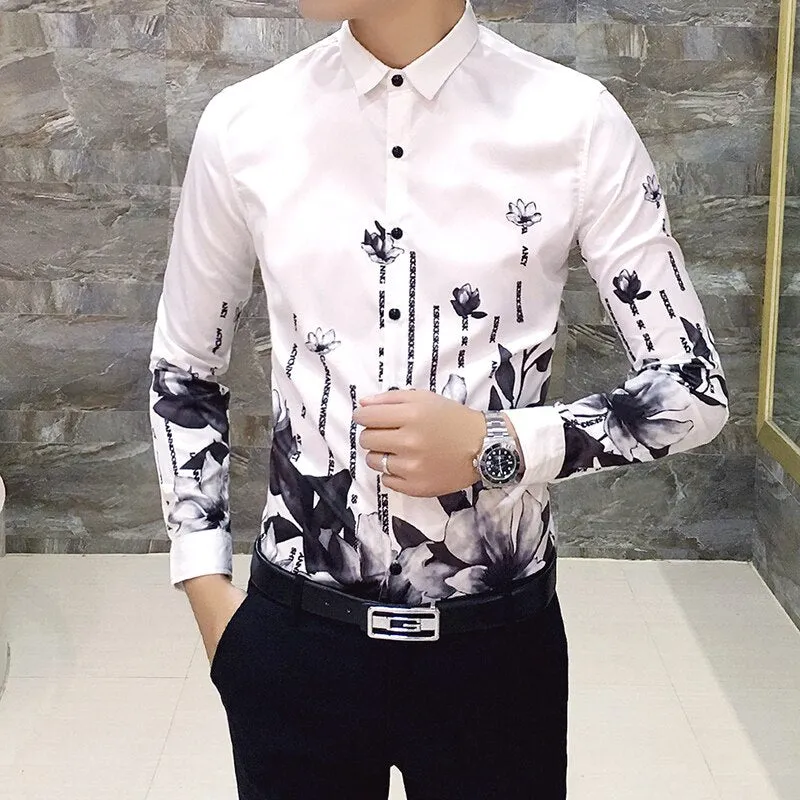 Casual Slim Fit Men's Long-sleeved Shirt