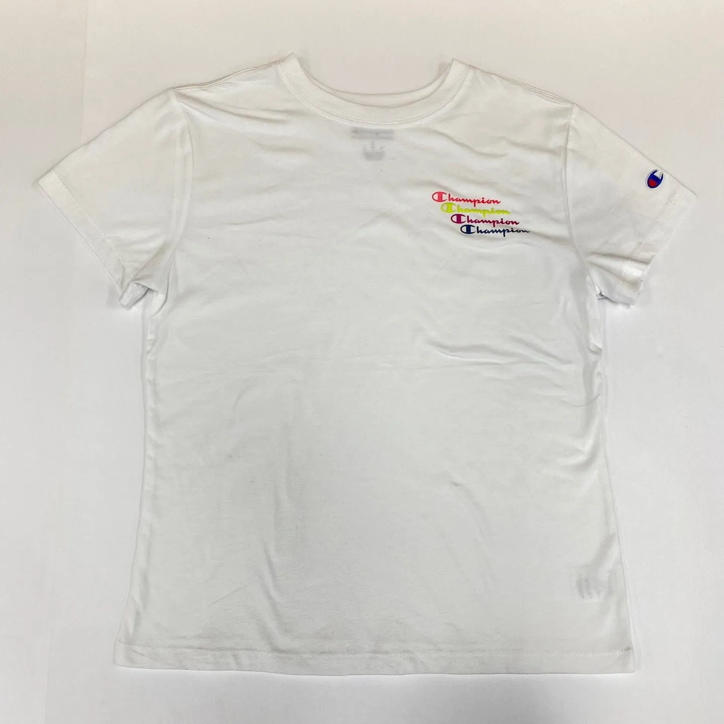 Champion Women's Classic Tee, Left Chest Multi Script